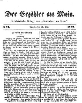 Der Erzähler am Main (Beobachter am Main und Aschaffenburger Anzeiger) Samstag 25. Mai 1872