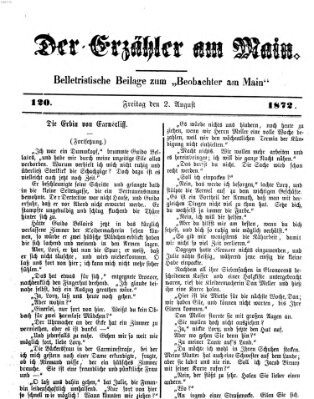 Der Erzähler am Main (Beobachter am Main und Aschaffenburger Anzeiger) Freitag 2. August 1872