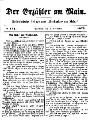 Der Erzähler am Main (Beobachter am Main und Aschaffenburger Anzeiger) Montag 4. November 1872
