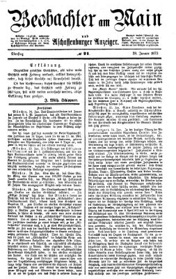 Beobachter am Main und Aschaffenburger Anzeiger Dienstag 28. Januar 1873