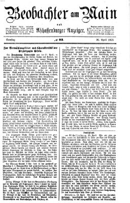Beobachter am Main und Aschaffenburger Anzeiger Samstag 26. April 1873