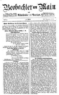 Beobachter am Main und Aschaffenburger Anzeiger Freitag 21. November 1873