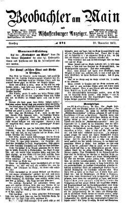 Beobachter am Main und Aschaffenburger Anzeiger Samstag 29. November 1873