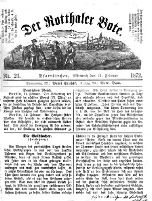 Rottaler Bote Mittwoch 21. Februar 1872