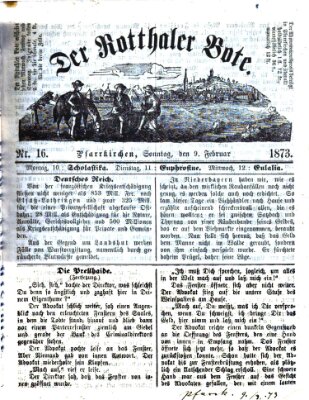 Rottaler Bote Sonntag 9. Februar 1873