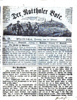 Rottaler Bote Sonntag 16. Februar 1873