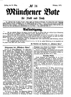 Münchener Bote für Stadt und Land Freitag 29. März 1872