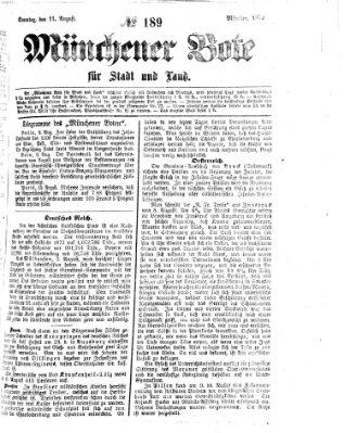Münchener Bote für Stadt und Land Sonntag 11. August 1872