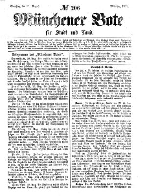 Münchener Bote für Stadt und Land Samstag 31. August 1872