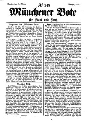 Münchener Bote für Stadt und Land Samstag 19. Oktober 1872