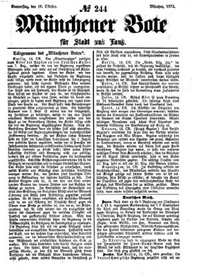 Münchener Bote für Stadt und Land Donnerstag 16. Oktober 1873