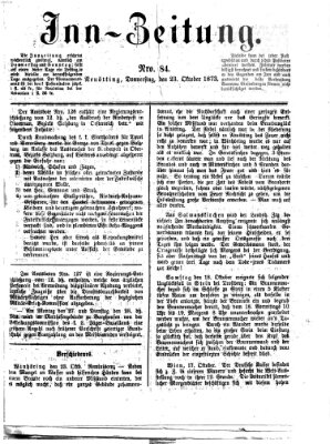 Inn-Zeitung Donnerstag 23. Oktober 1873