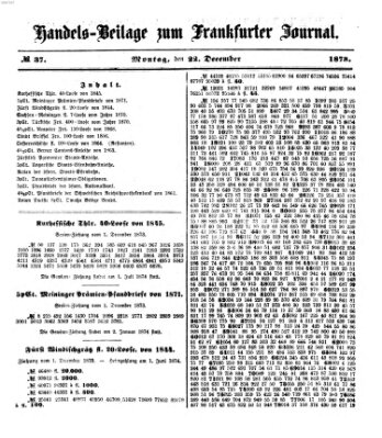 Frankfurter Journal Montag 22. Dezember 1873