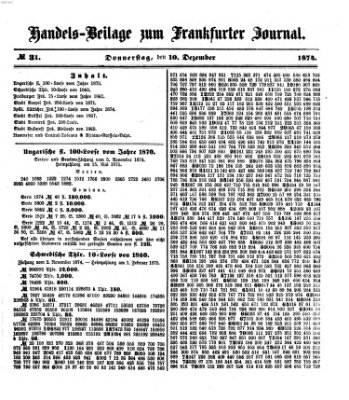 Frankfurter Journal Donnerstag 10. Dezember 1874