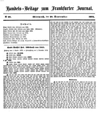 Frankfurter Journal Mittwoch 29. September 1875