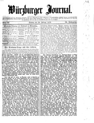 Würzburger Journal Dienstag 20. Februar 1872