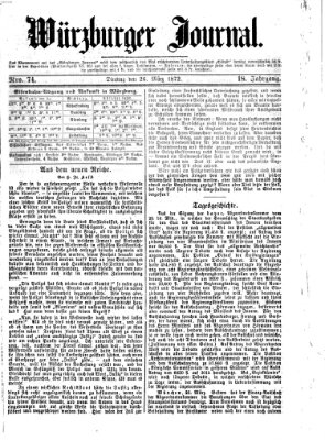 Würzburger Journal Dienstag 26. März 1872