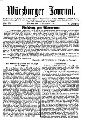 Würzburger Journal Mittwoch 17. September 1873