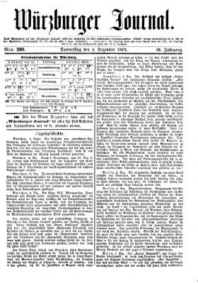 Würzburger Journal Donnerstag 4. Dezember 1873