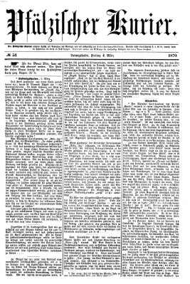 Pfälzischer Kurier Freitag 4. März 1870