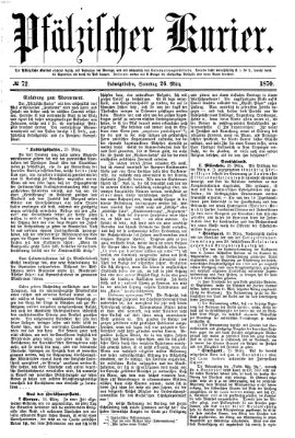 Pfälzischer Kurier Samstag 26. März 1870