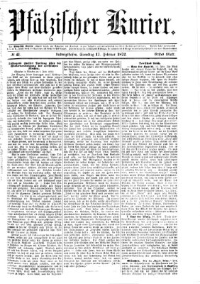 Pfälzischer Kurier Samstag 17. Februar 1872