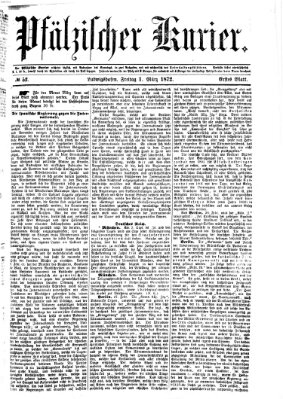 Pfälzischer Kurier Freitag 1. März 1872