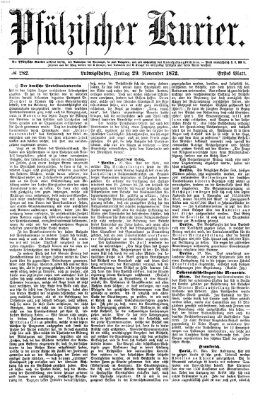 Pfälzischer Kurier Freitag 29. November 1872