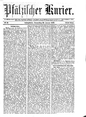 Pfälzischer Kurier Donnerstag 23. Januar 1873