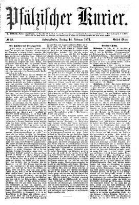 Pfälzischer Kurier Freitag 14. Februar 1873