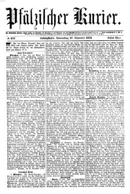Pfälzischer Kurier Donnerstag 27. November 1873