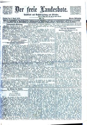 Der freie Landesbote Sonntag 6. April 1873