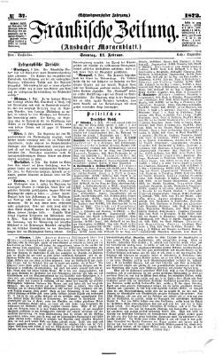 Fränkische Zeitung (Ansbacher Morgenblatt) Sonntag 11. Februar 1872
