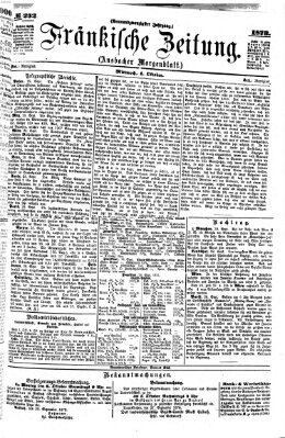 Fränkische Zeitung (Ansbacher Morgenblatt) Mittwoch 1. Oktober 1873