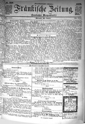 Fränkische Zeitung (Ansbacher Morgenblatt) Mittwoch 22. Oktober 1873