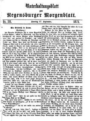Regensburger Morgenblatt Sonntag 17. September 1871