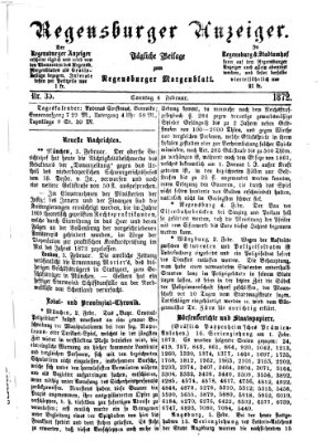 Regensburger Anzeiger Sonntag 4. Februar 1872