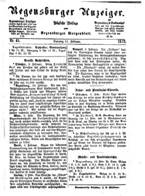 Regensburger Anzeiger Sonntag 11. Februar 1872