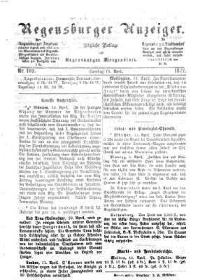 Regensburger Anzeiger Samstag 13. April 1872