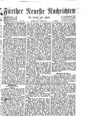Fürther neueste Nachrichten für Stadt und Land (Fürther Abendzeitung) Freitag 1. März 1872