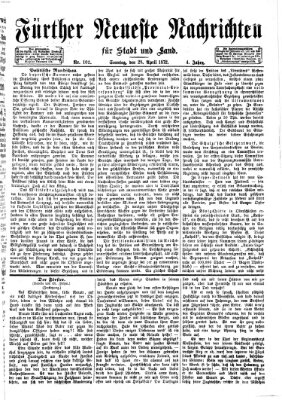 Fürther neueste Nachrichten für Stadt und Land (Fürther Abendzeitung) Sonntag 28. April 1872