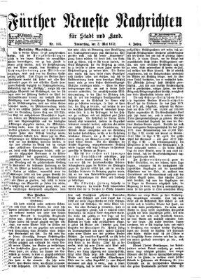 Fürther neueste Nachrichten für Stadt und Land (Fürther Abendzeitung) Donnerstag 2. Mai 1872