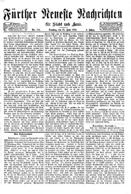 Fürther neueste Nachrichten für Stadt und Land (Fürther Abendzeitung) Dienstag 25. Juni 1872