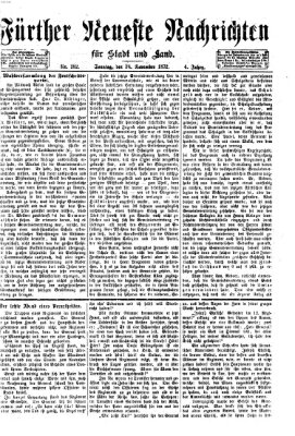 Fürther neueste Nachrichten für Stadt und Land (Fürther Abendzeitung) Sonntag 24. November 1872