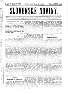 Slovenské noviny Montag 6. Mai 1872
