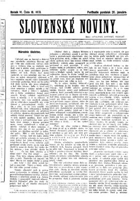 Slovenské noviny Montag 20. Januar 1873
