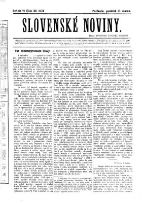 Slovenské noviny Montag 10. März 1873