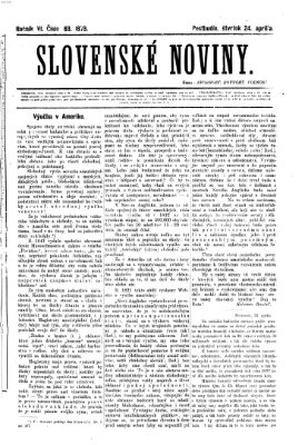 Slovenské noviny Donnerstag 24. April 1873