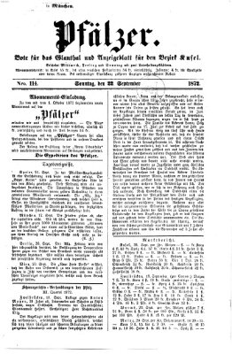 Pfälzer Sonntag 22. September 1872
