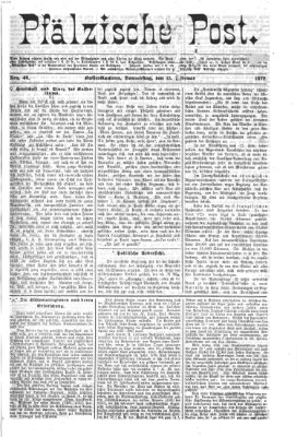Pfälzische Post Donnerstag 15. Februar 1872